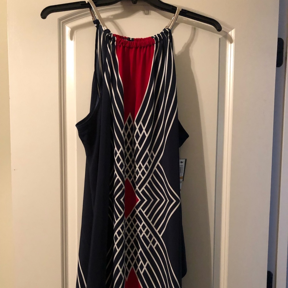 Tank tunic red/white/blue design sz 3X